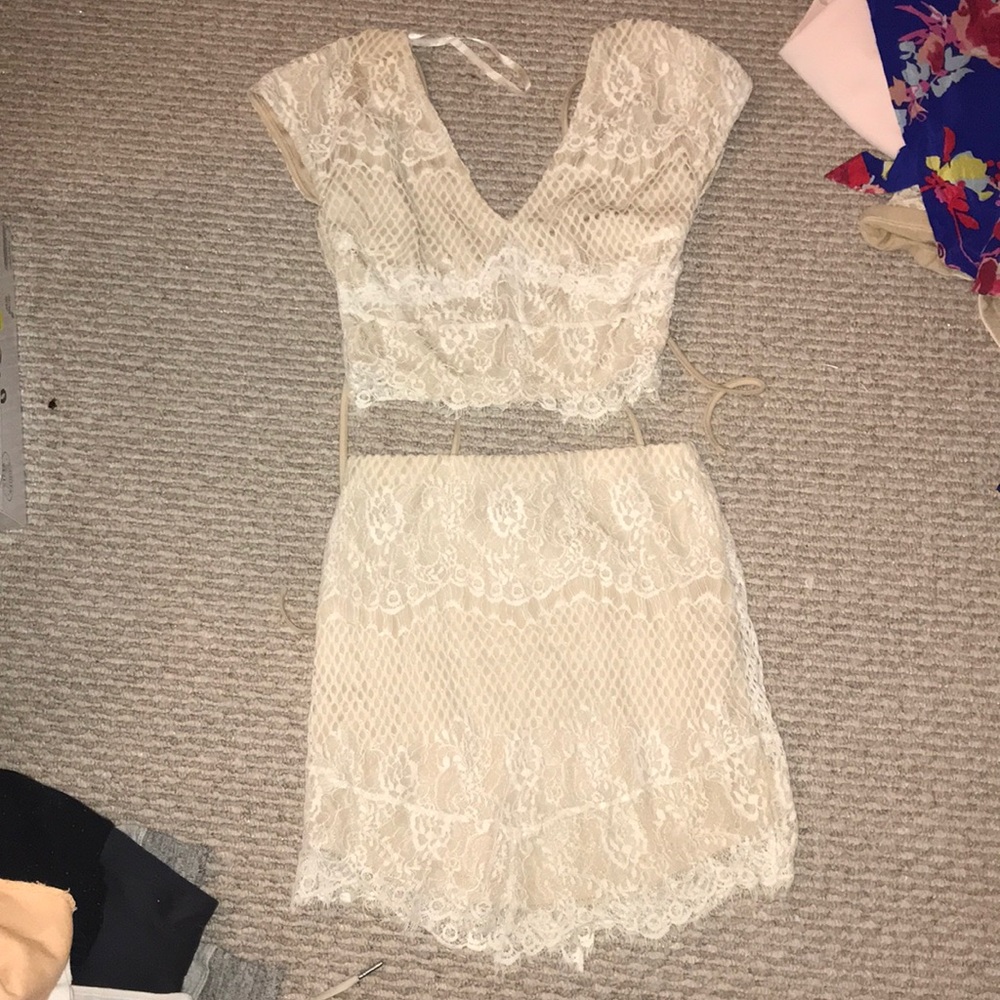 sabo skirt lace two piece set